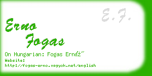 erno fogas business card